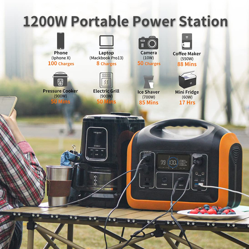 POWERTEC GPT1200 station électrique portable 1200W 1000Wh
