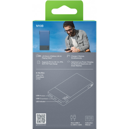POWERTEC Batterie externe USB-C 10000mAh 22,5W