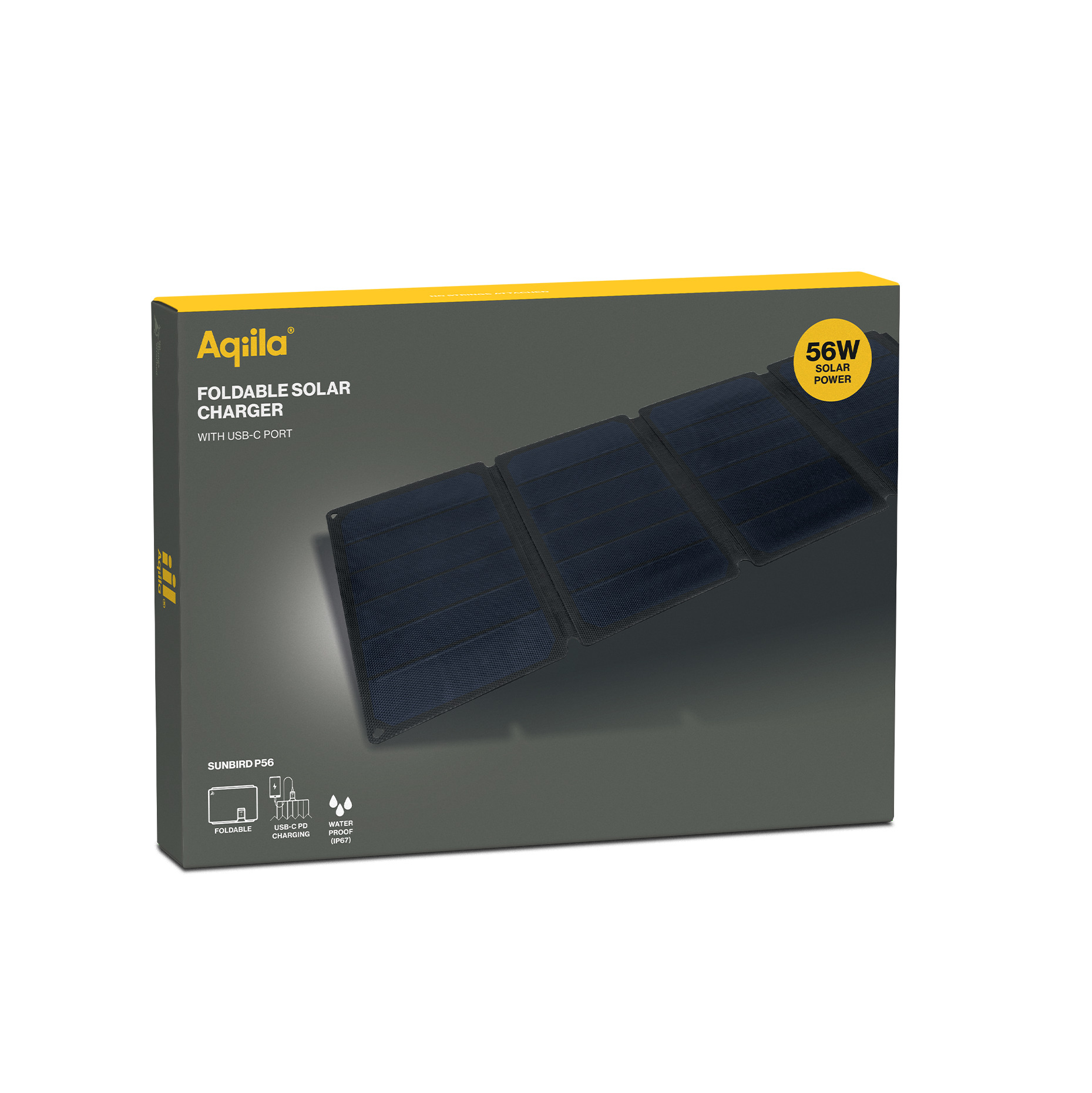 POWERTEC P56 chargeur solaire portable 56W USB-C PD45W