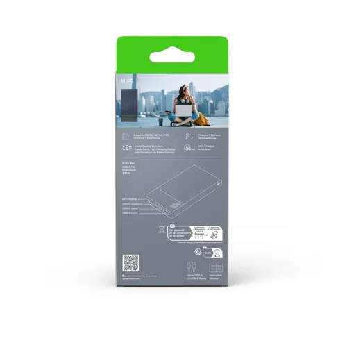 POWERTEC Batterie externe USB-C 10000 mAh PD 22,5W