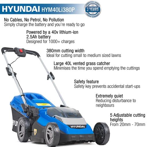 Hyundai Garden Tools HYM40LI380P tondeuse batterie 40V 38cm