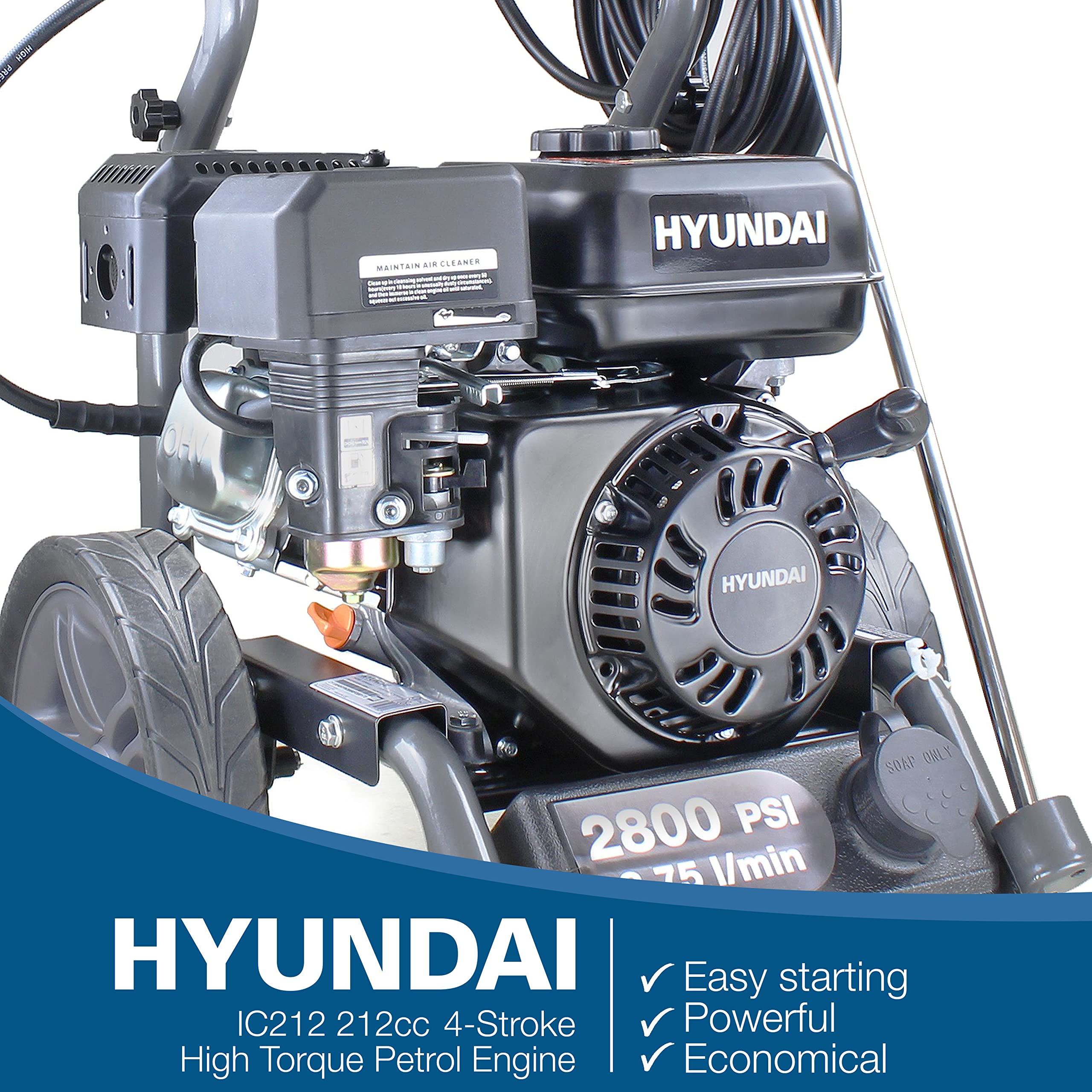 Hyundai Garden Tools nettoyeur haute pression essence 2800 psi 212 cc