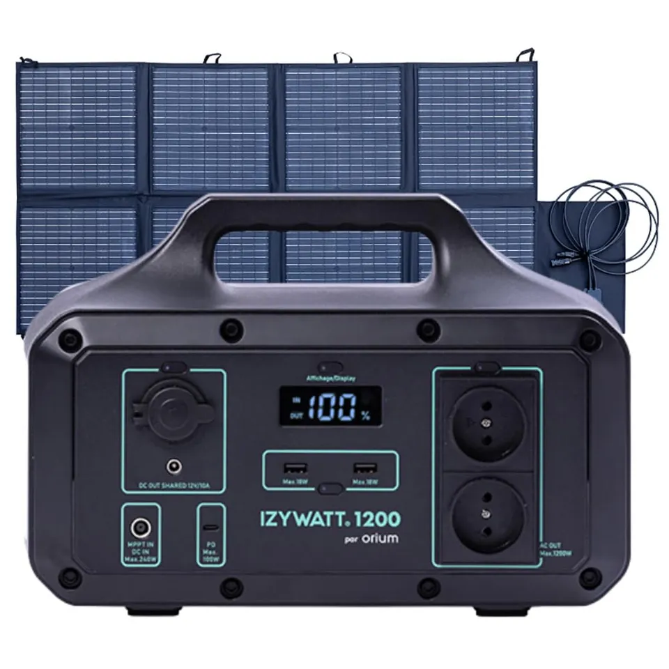 Orium Izywatt 1200 station énergie 1021Wh + panneau 160W