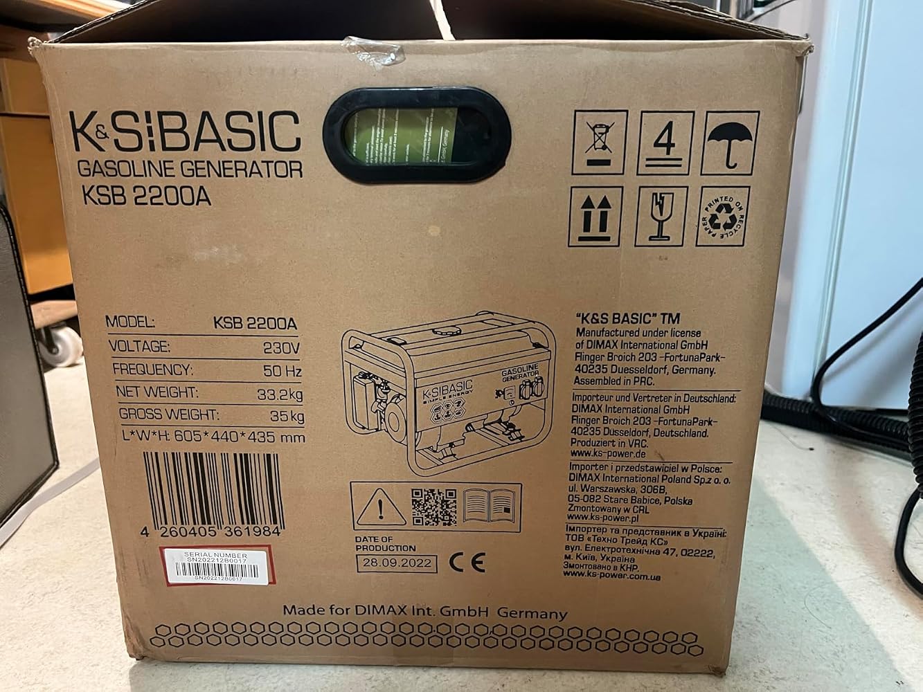 Könner & Söhnen KSB 2200A groupe électrogène essence 2,2 kW