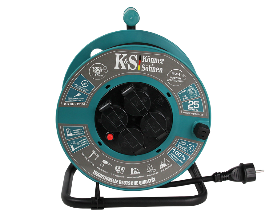 Könner & Söhnen K&S BASIC KS CR-25M enrouleur 25 m IP44 4 prises