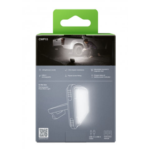 POWERTEC Lampe LED 1200lm IPX7 rechargeable USB outdoor