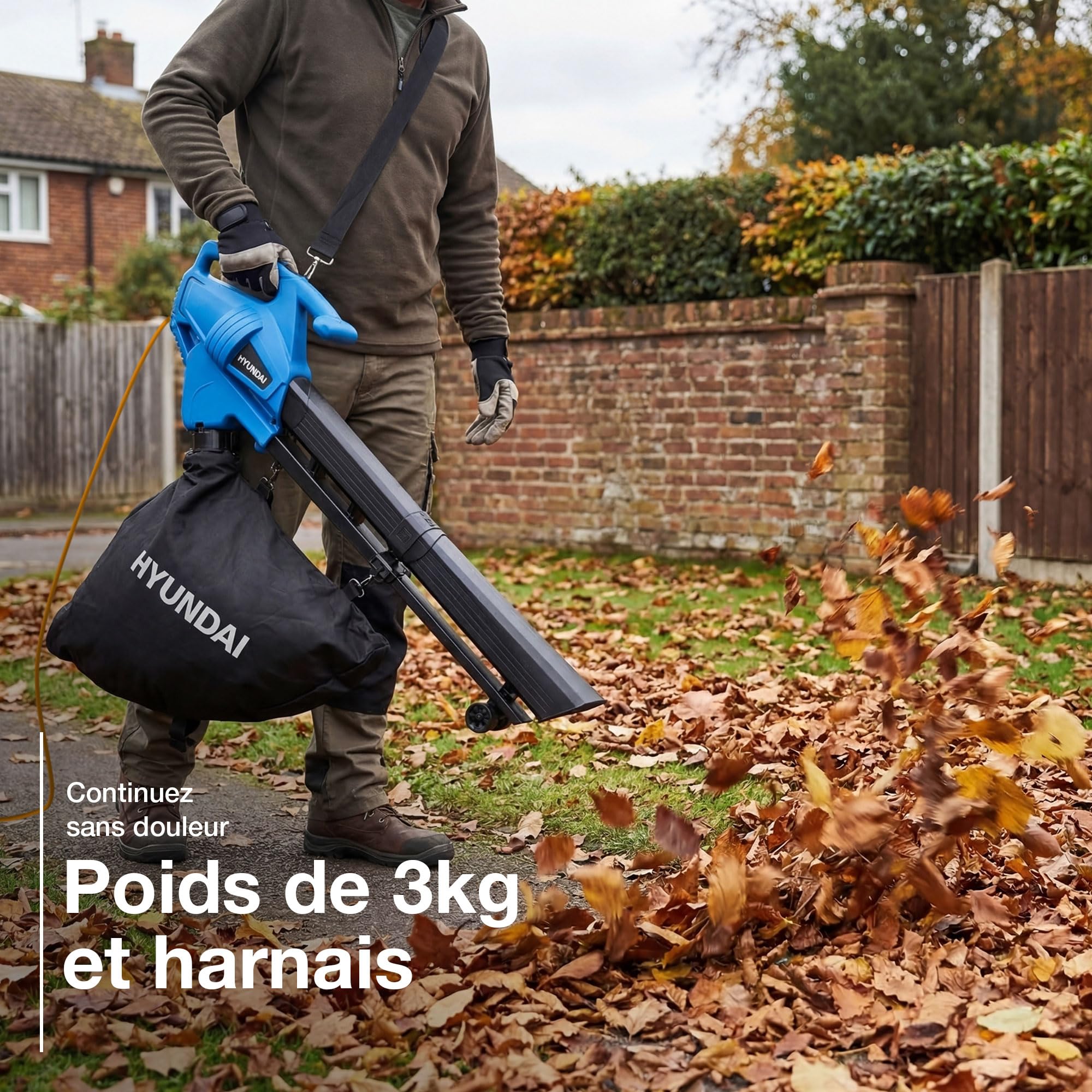 Hyundai HYBV3000E3 Souffleur aspirateur broyeur 3000W 34L