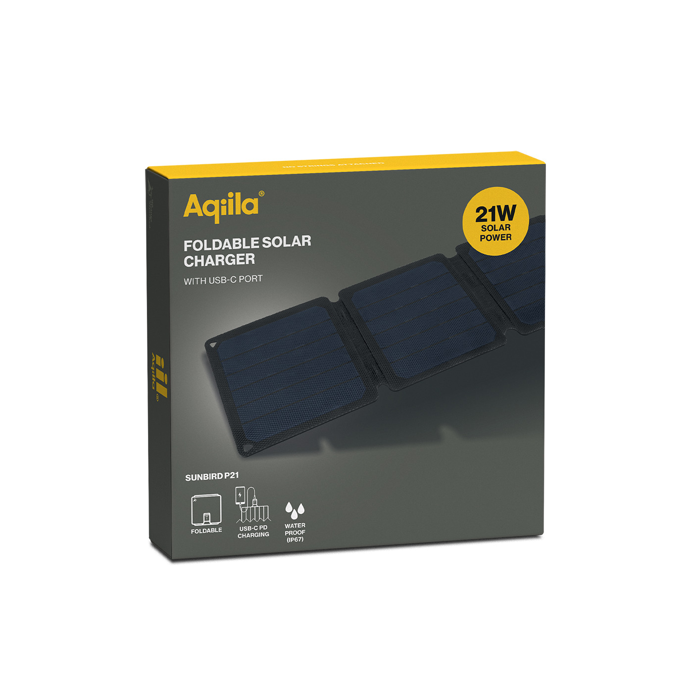 Powertec Aqiila Pocket 21 chargeur solaire USB-C 21W 600g