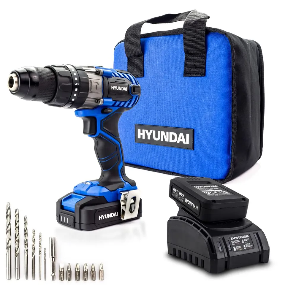 Hyundai perceuse visseuse 20V MAX Li-ion kit 13 pièces