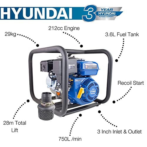 Hyundai HY80 motopompe essence 80 mm 750 L/min