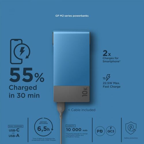 POWERTEC Batterie externe USB-C 10000mAh 22,5W