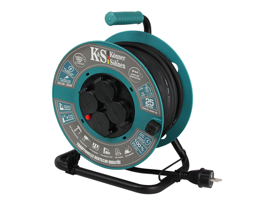 Könner & Söhnen K&S BASIC KS CR-25M enrouleur 25 m IP44 4 prises