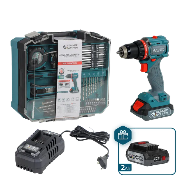 Könner & Söhnen K&S BASIC KS ID20V-60 Perceuse sans fil 20V 60Nm Kit 74
