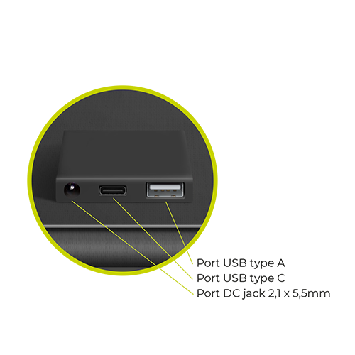 POWERTEC Kit Solaire PC USB-C panneau 21W + batterie 65Wh 20000mAh