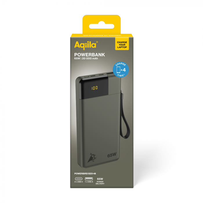 Powertec batterie externe 20000mAh 65W 74Wh Noir USB-C