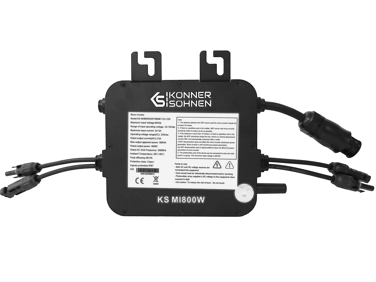 Könner & Söhnen K&S BASIC KS SBS800-SET3 kit solaire balcon 800W