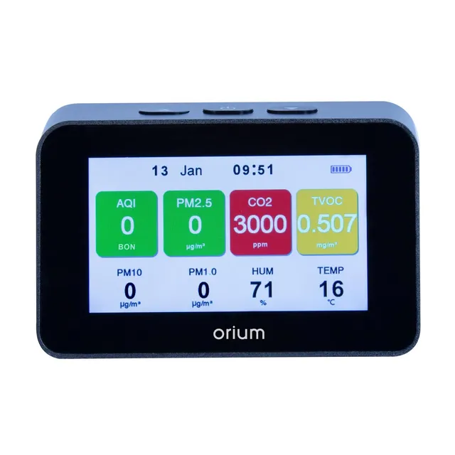 Orium Quaelis 34 mesureur air CO2 PM2.5 écran LCD