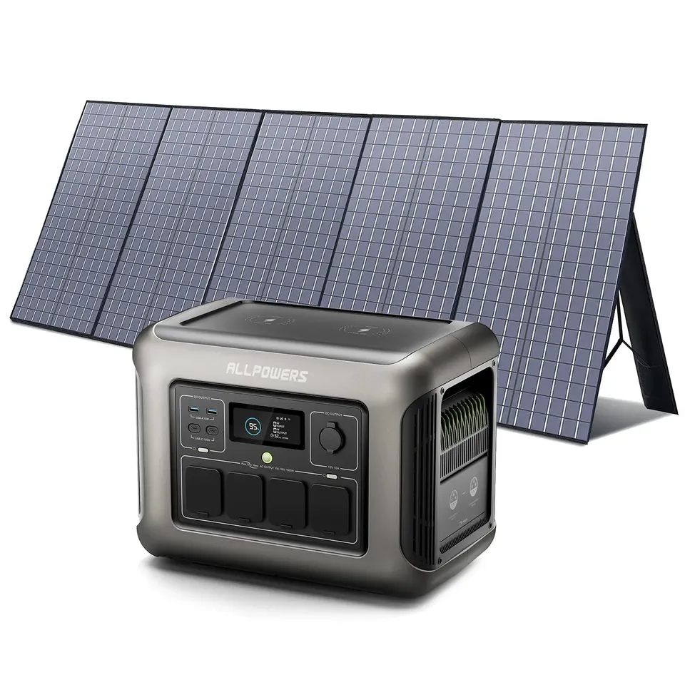 ALLPOWERS R1500 station d'énergie portable 1152Wh 1800W + panneau 400W
