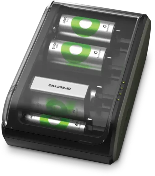 POWERTEC Chargeur piles universel USB AA AAA C D 9V B631