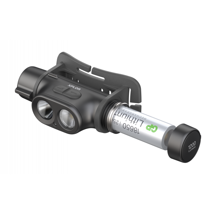 Powertec Lampe frontale rechargeable solaire 1200 lumens USB-C
