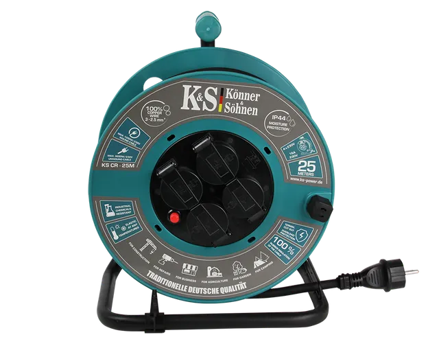 Könner & Söhnen K&S BASIC KS CR-25M enrouleur 25 m IP44 4 prises