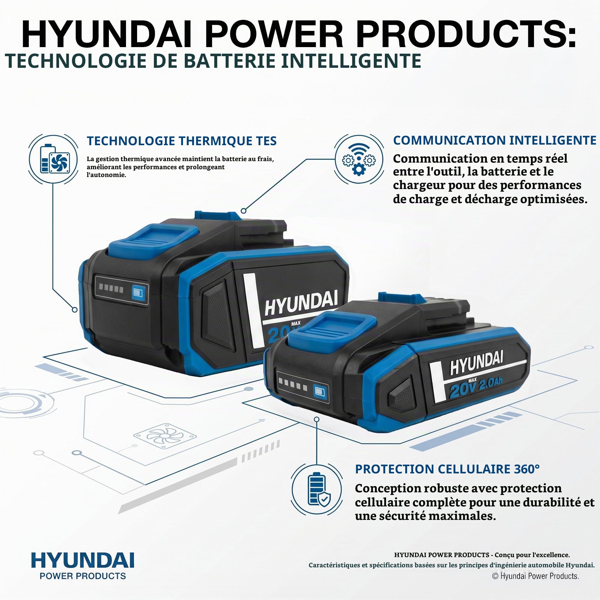Hyundai HY40CSW38 Balai gazon artificiel 40V 38cm 45L