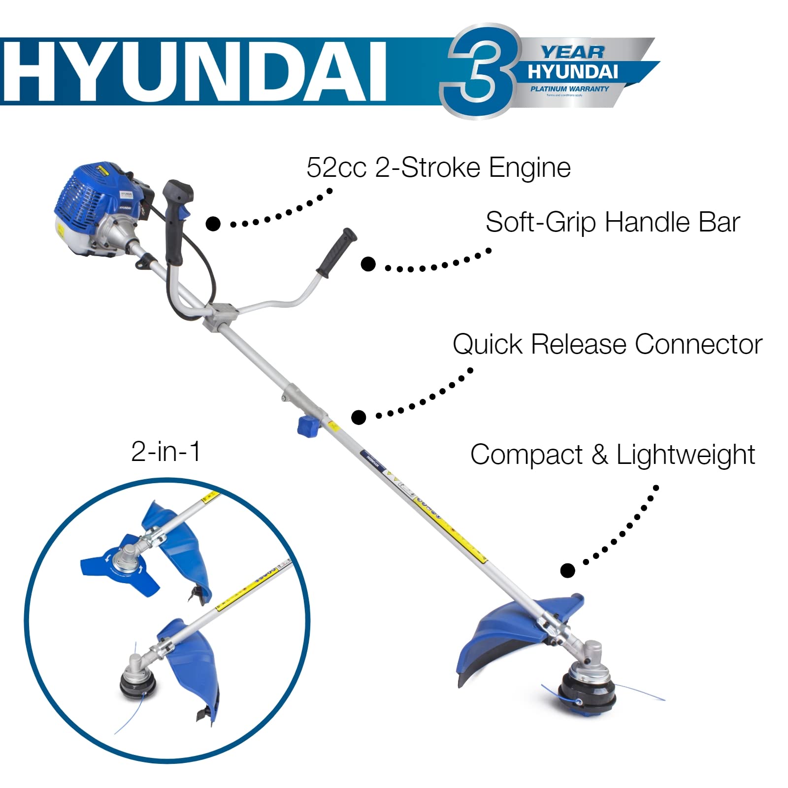 Hyundai Garden Tools HYBC5200X débroussailleuse 52cc 450 mm