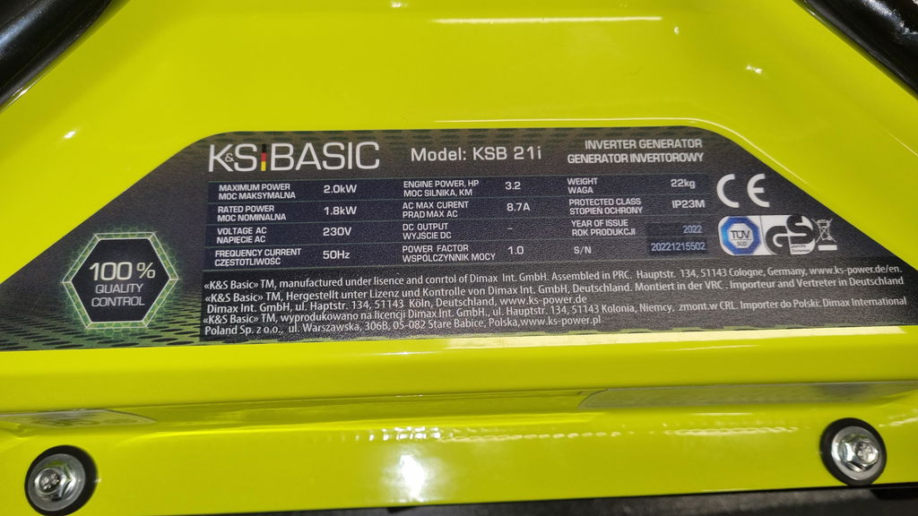 Könner KSB 21i groupe électrogène inverter essence 2 kW