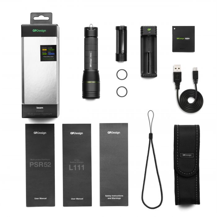 POWERTEC Lampe torche LED 1050 lm IPX8 rechargeable USB