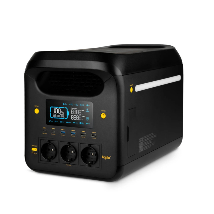 POWERTEC Groupe 1800W station d'énergie portable 1229Wh portable