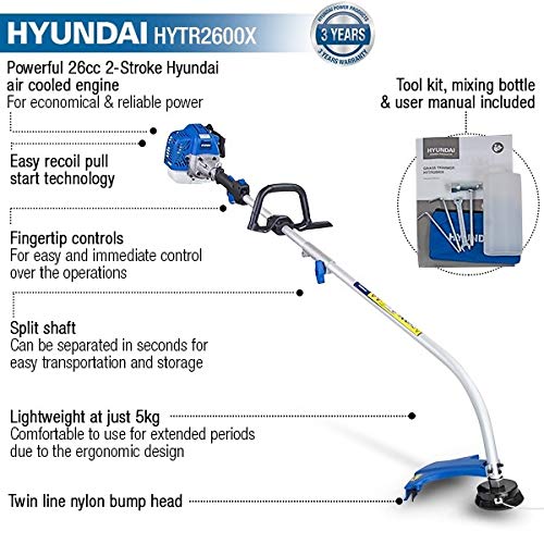 Hyundai HYTR2600X coupe-bordure essence 26 cc bleu