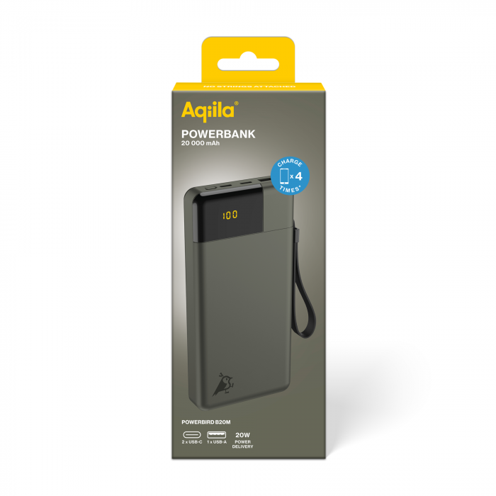 POWERTEC Batterie externe USB-C 20000 mAh Noir